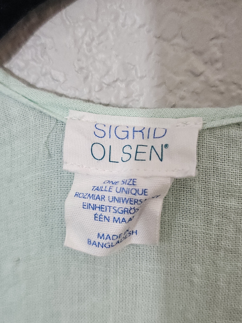Sigrid Olsen Mint Green Linen Blend Shawl Shrug Womens OS Lightweight - Picture 2 of 7